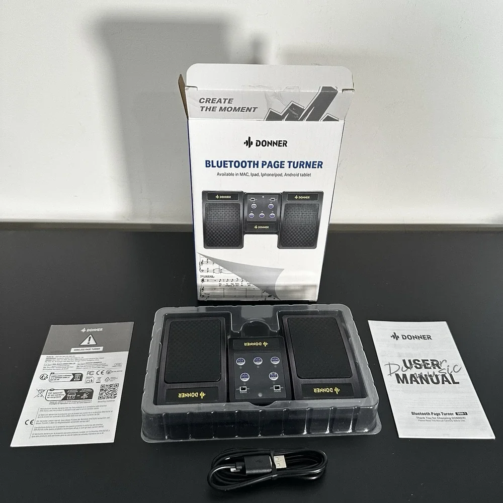 Donner Wireless Bluetooth Page Turner Pedal for iPad Tablets Phone Foot Pedal